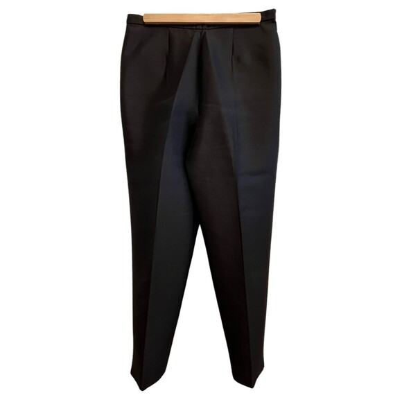 Frascara Silk Wool Pants Black Eveningwear Cocktail Wedding Old Money Designer 8 - Picture 15 of 16